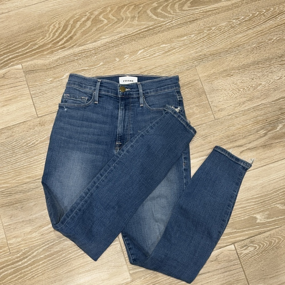 Frame Ali High Rise Cigarette in Madera Rips Size 26 - Picture 4 of 11